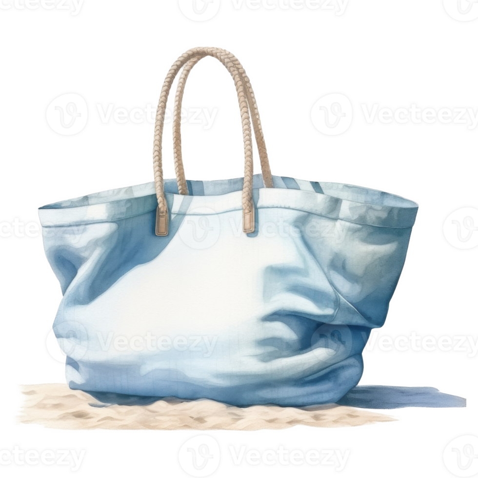 Beach Bag, Summer Illustration. Watercolor Style png