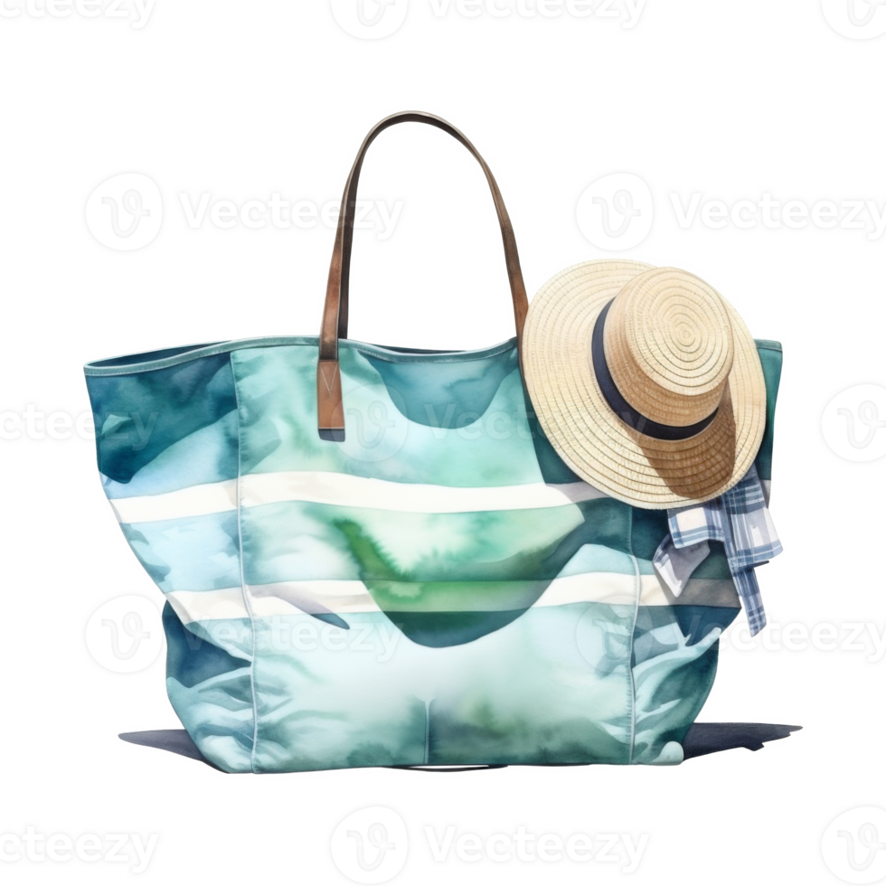 Beach Bag, Summer Illustration. Watercolor Style png