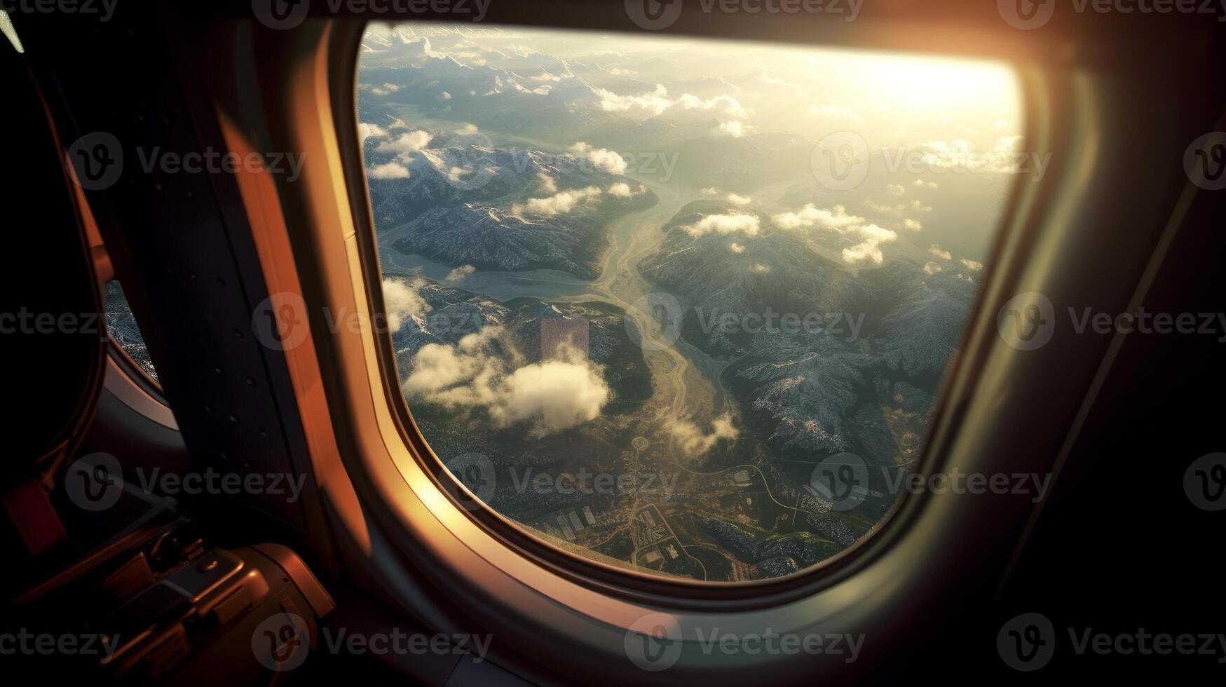 Breathtaking view from the airplane window. Great view. photo