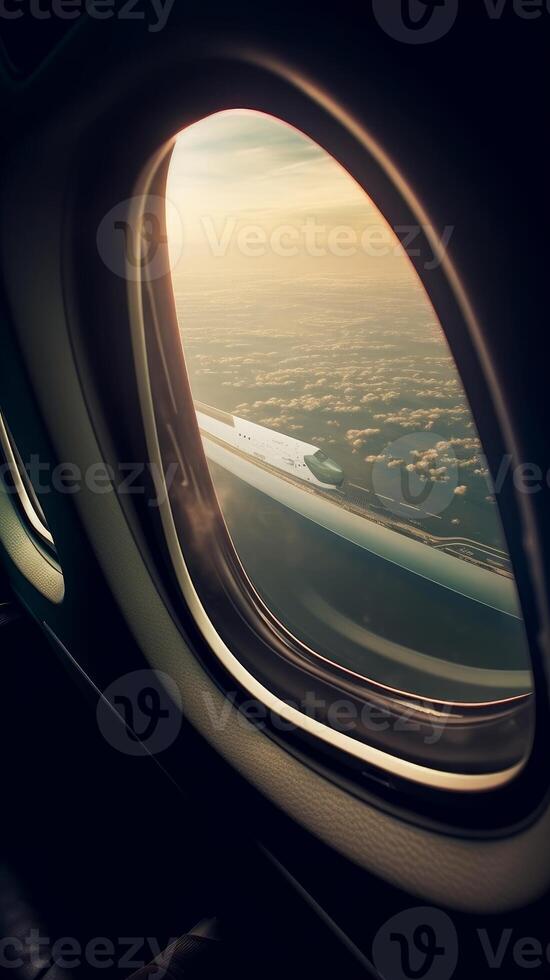 Breathtaking view from the airplane window. Great view. photo