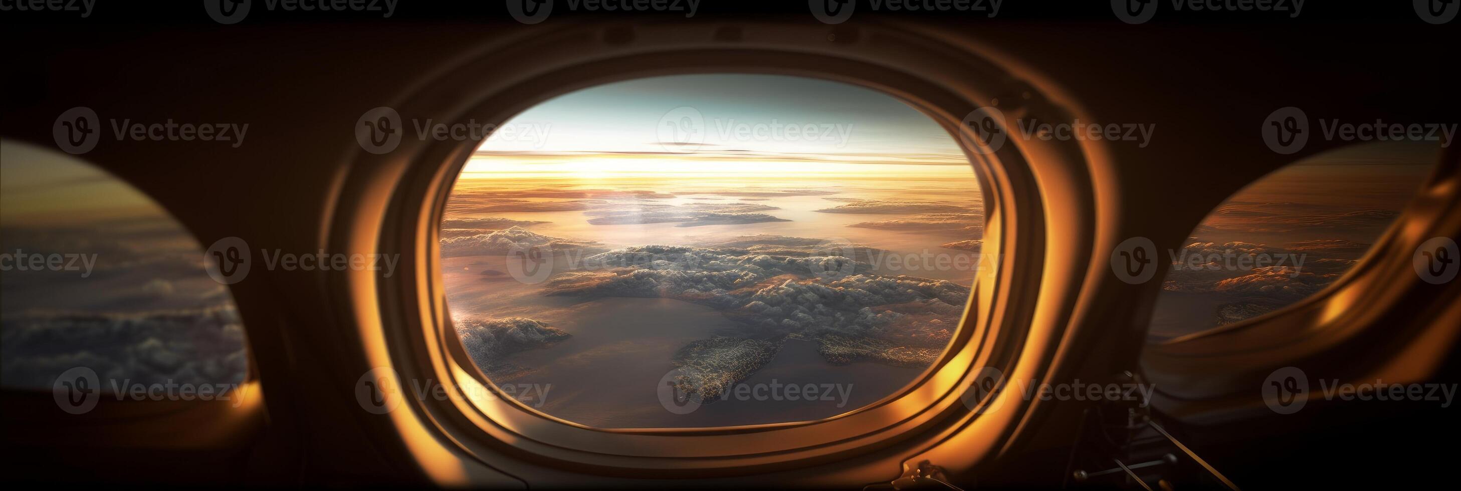Breathtaking view from the airplane window. Great view. photo