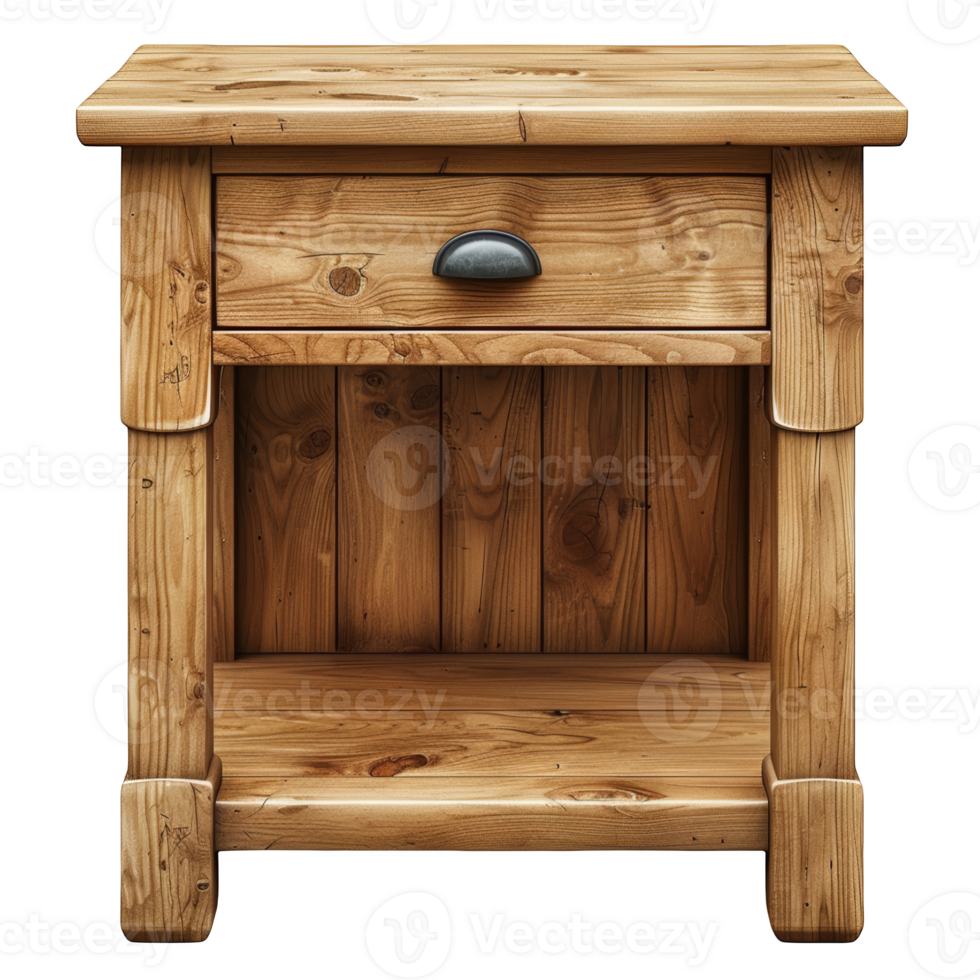 Wooden Nightstand on transparent background png