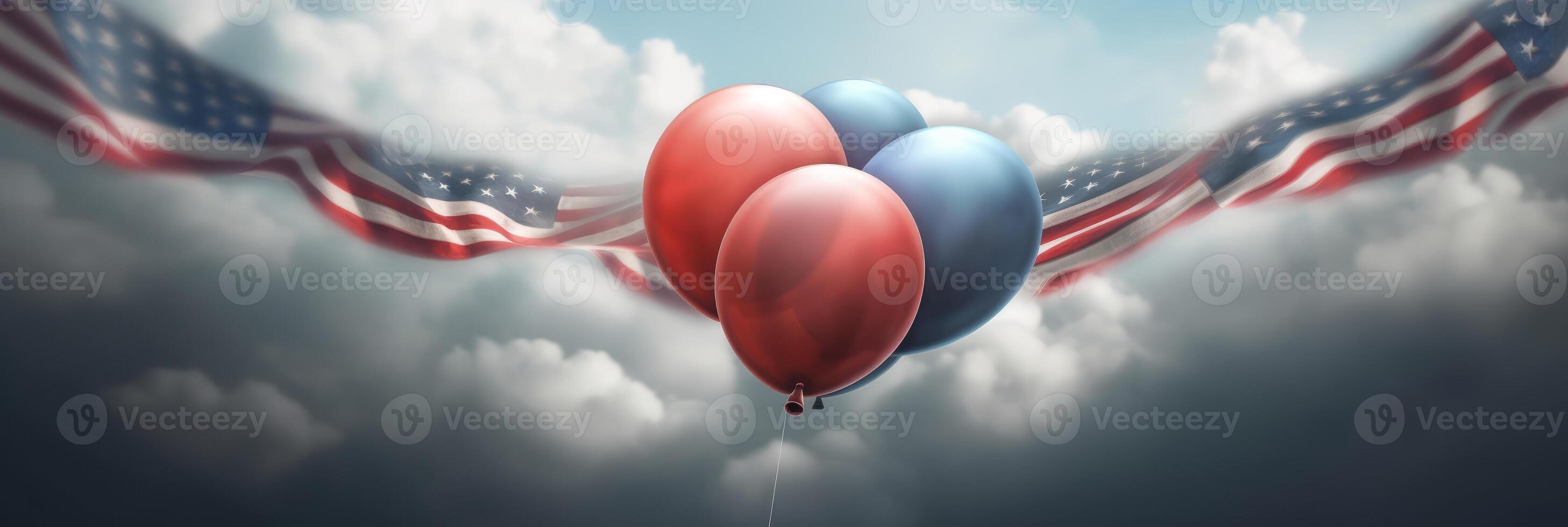 Balloon flying on Independence Day. . photo