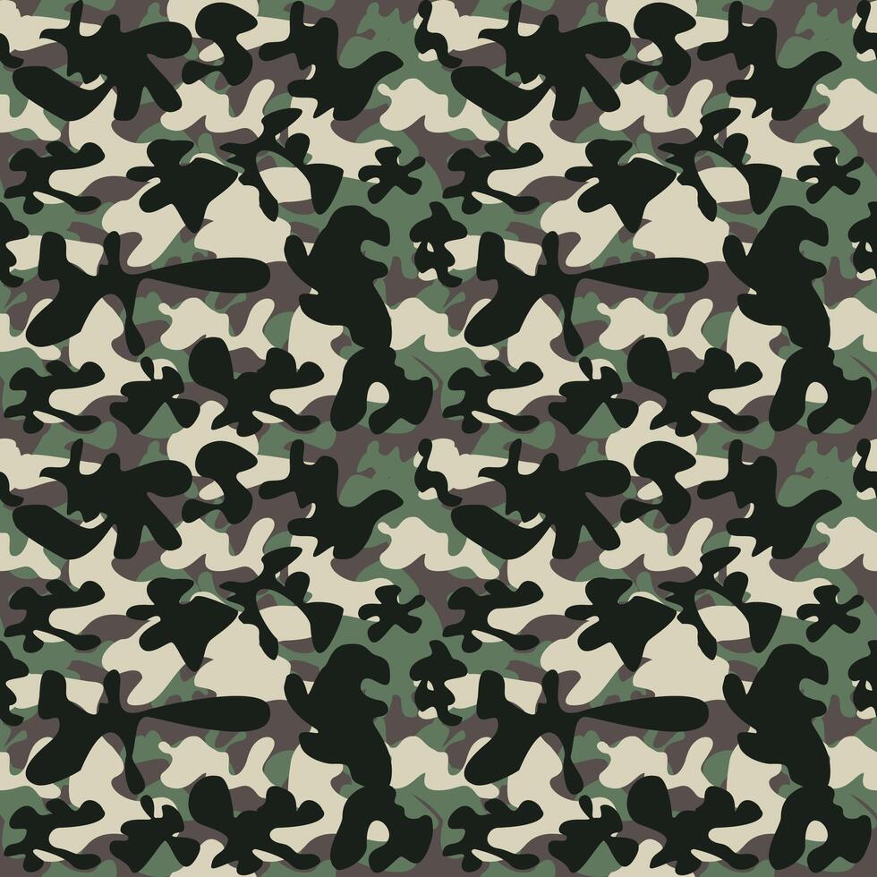 Seamless army camouflage pattern, military camouflage fabric, classic style. vector