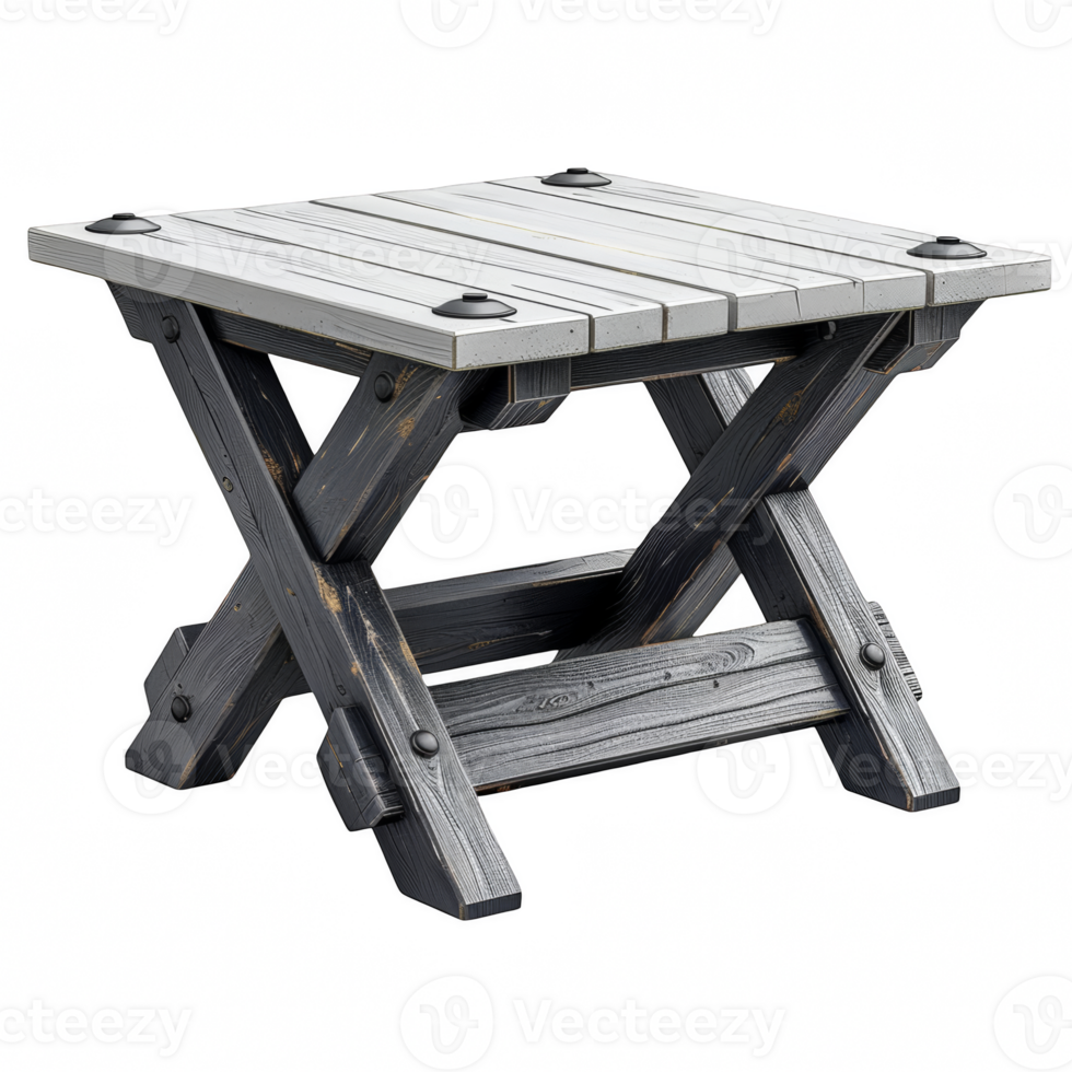 Wooden table on transparent background png