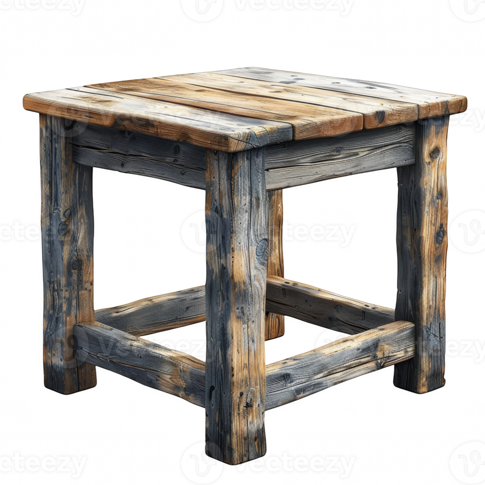 Wooden table on transparent background png