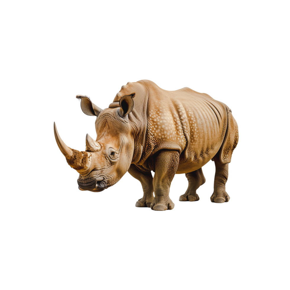 Close-up of a majestic rhino in its natural habitat captured png