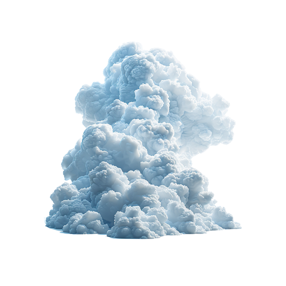 Soft Edged Stylized Cloud Graphic with Detailed Textures png