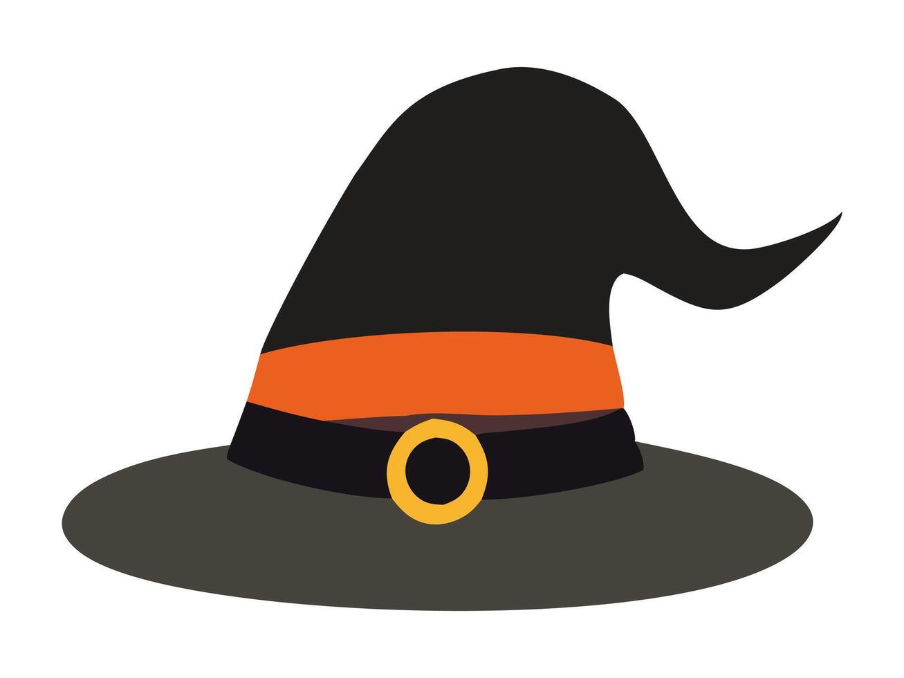 Witch hat isolated on a white background. Wizard hat. Concept of fantasy accessory, magical item, Halloween, minimalist style, enchantment symbol. Print, design element. vector