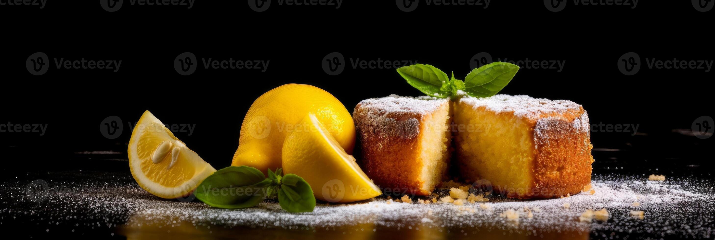 Lemon pie with lemons. . photo