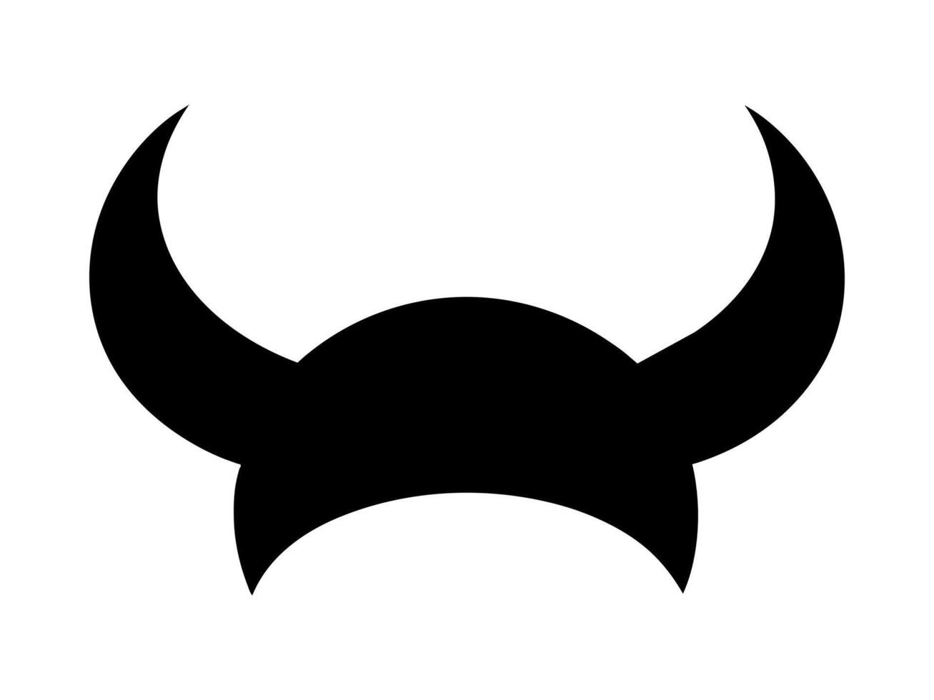 Black silhouette of a Viking helmet isolated on a white background. Concept of Norse mythology, medieval history, warrior icon, minimalist style. vector