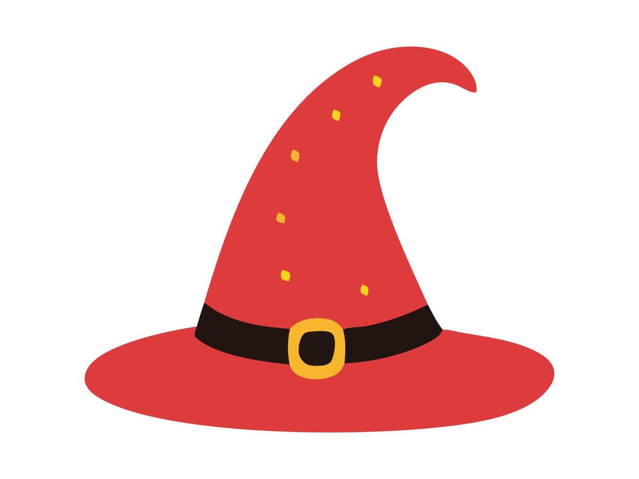 Witch hat isolated on a white background. Wizard hat. Concept of fantasy accessory, magical item, Halloween, minimalist style, enchantment symbol. Print, design element. vector
