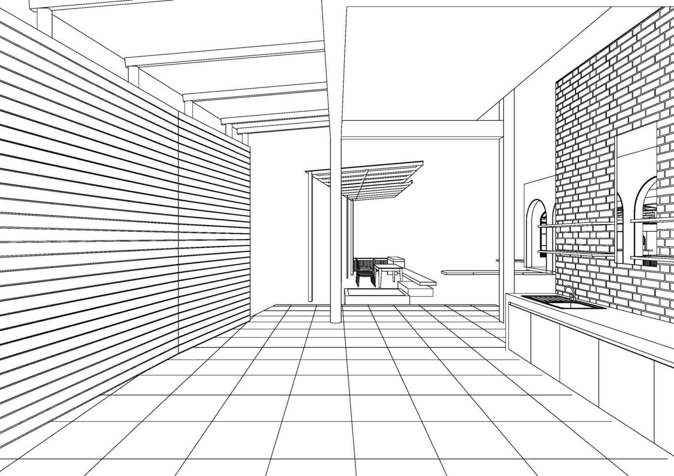 3D illustration of residential project vector