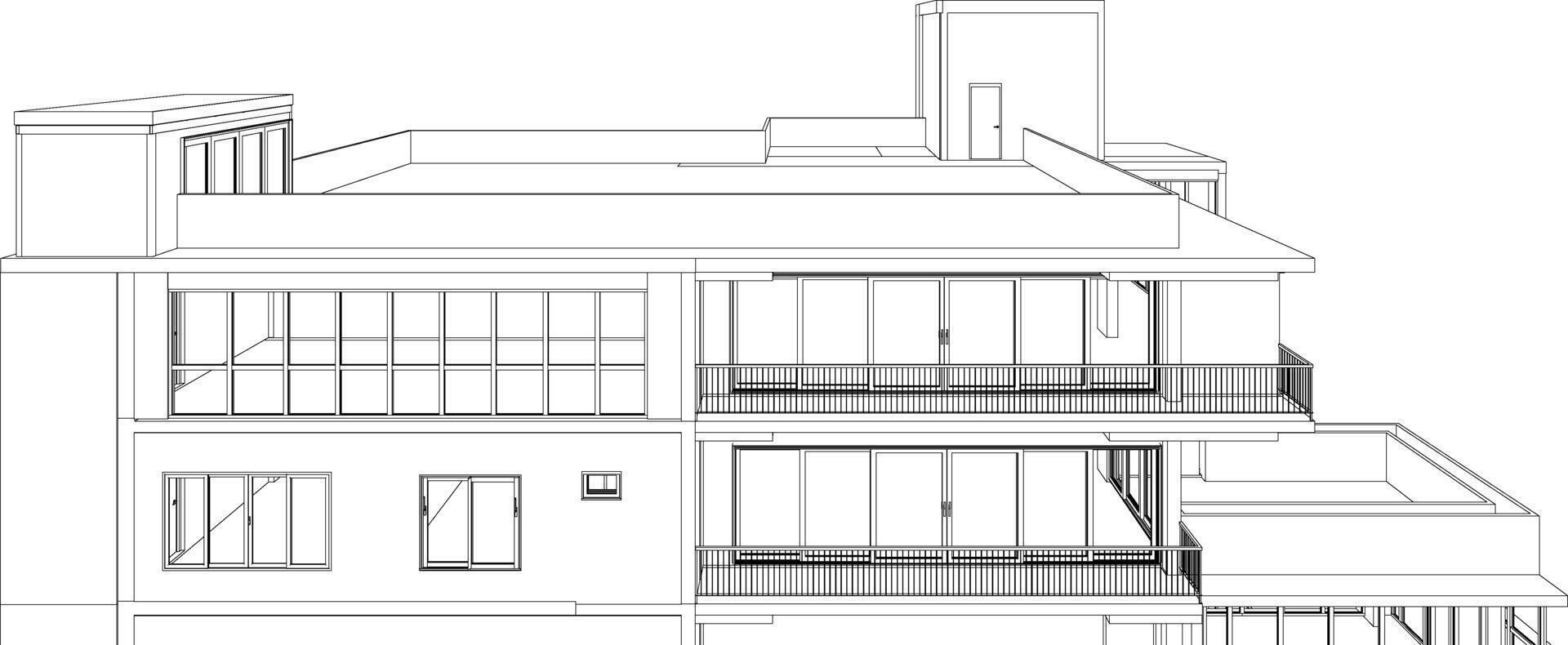 3D illustration of building project vector