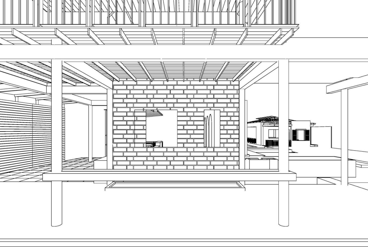 3D illustration of residential project vector