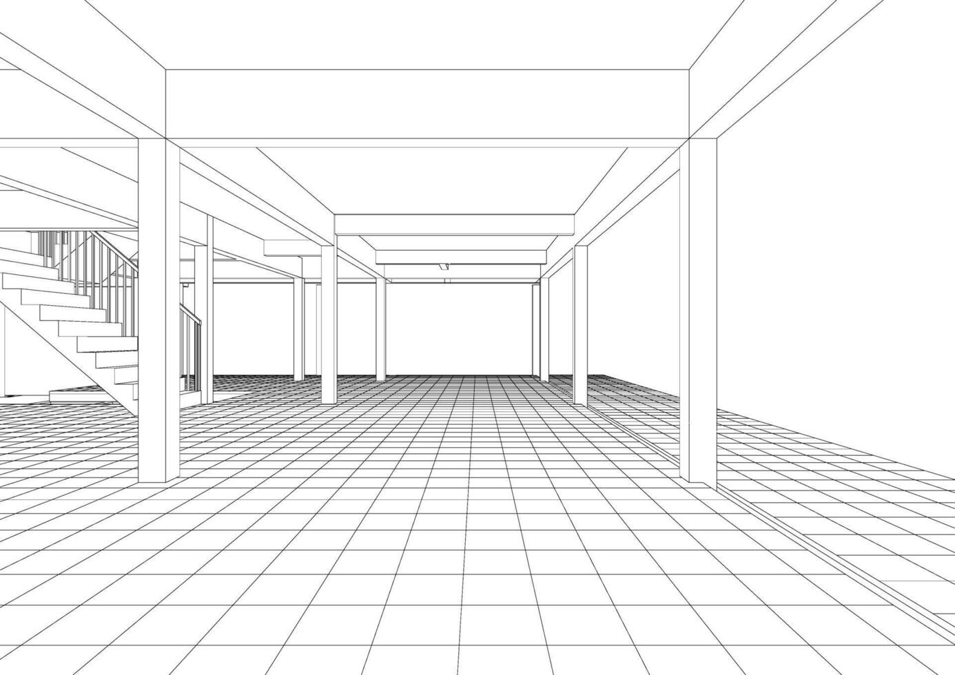 3D illustration of building project vector