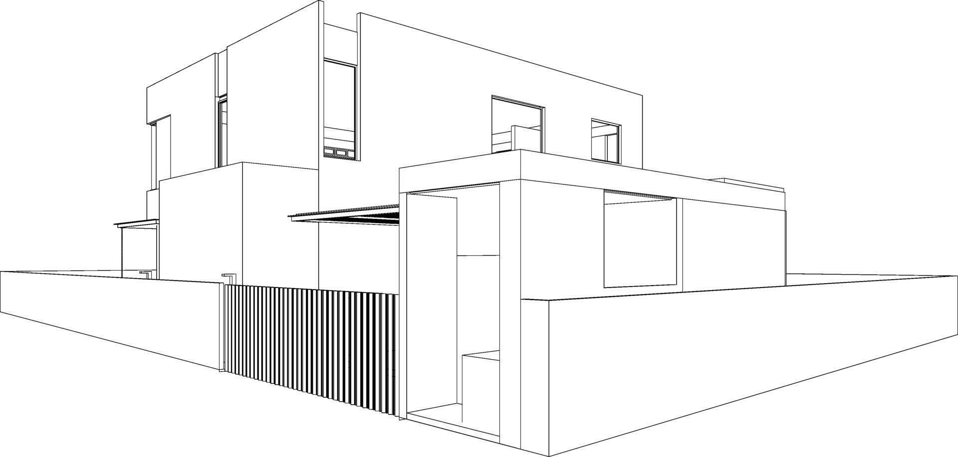 3D illustration of residential project vector