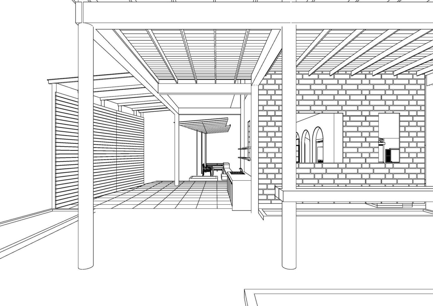 3D illustration of residential project vector