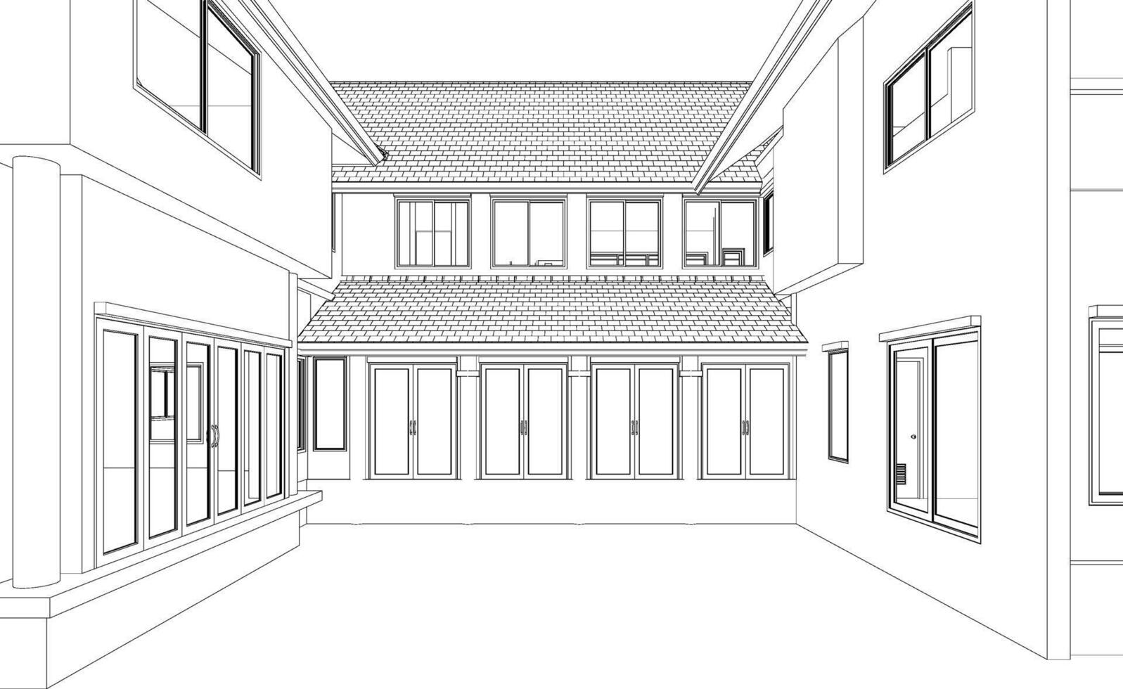 3D illustration of residential project vector