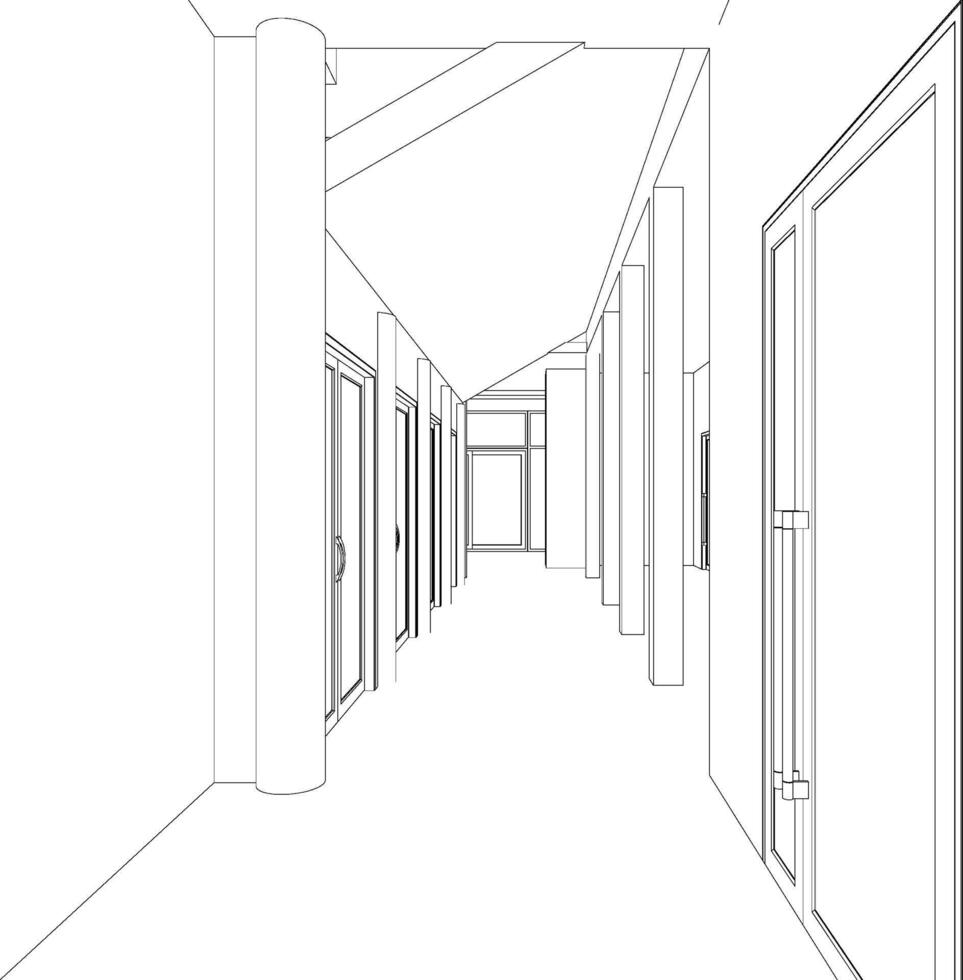 3D illustration of residential project vector