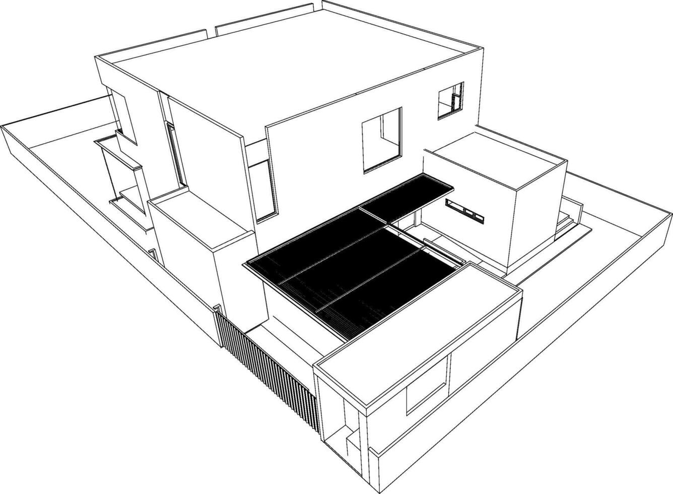 3D illustration of residential project vector