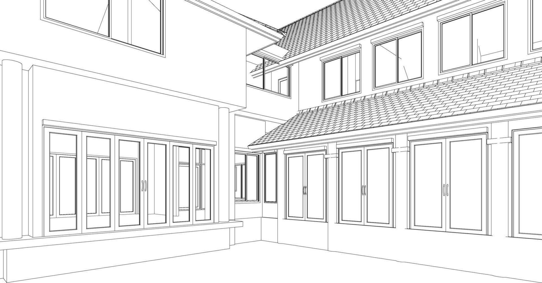 3D illustration of residential project vector