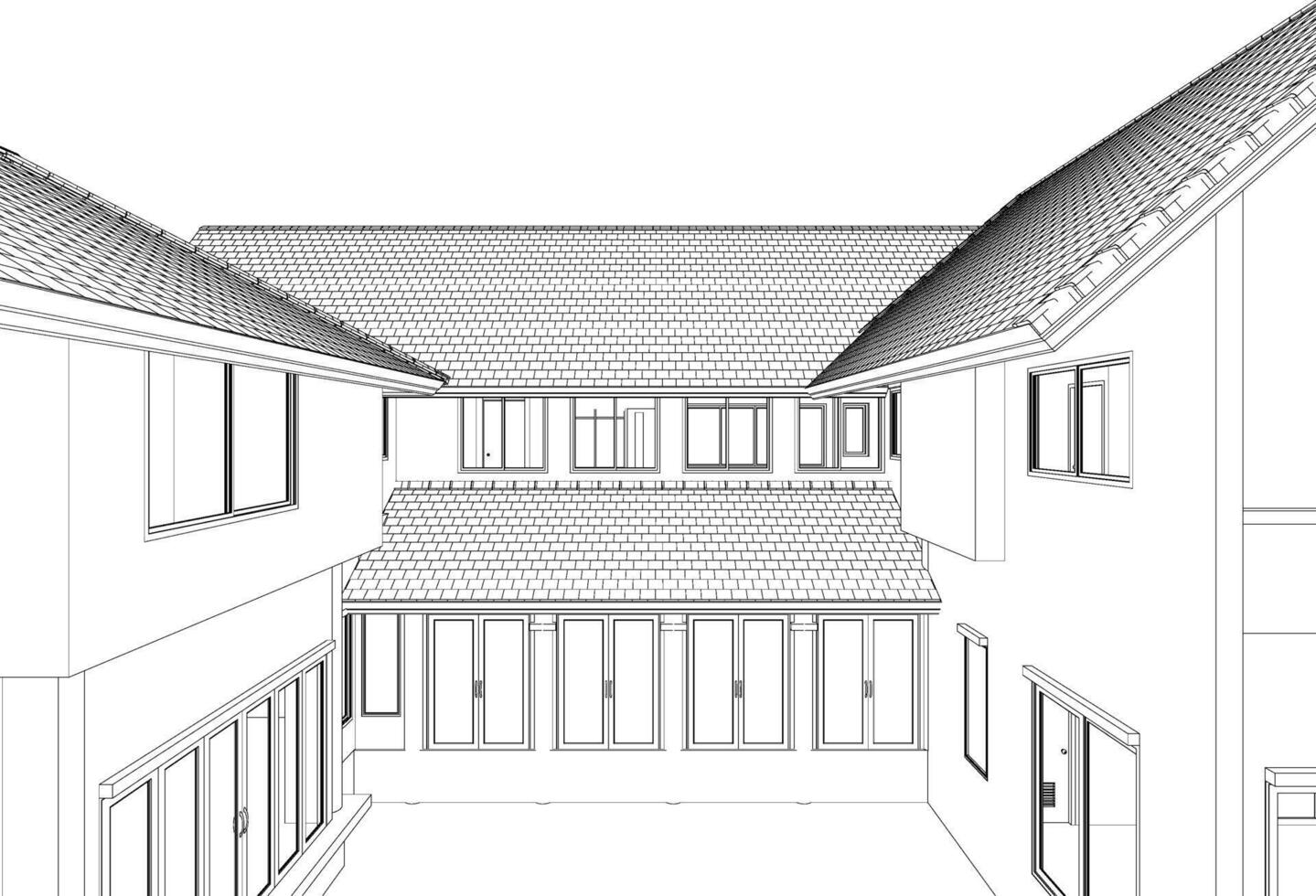 3D illustration of residential project vector
