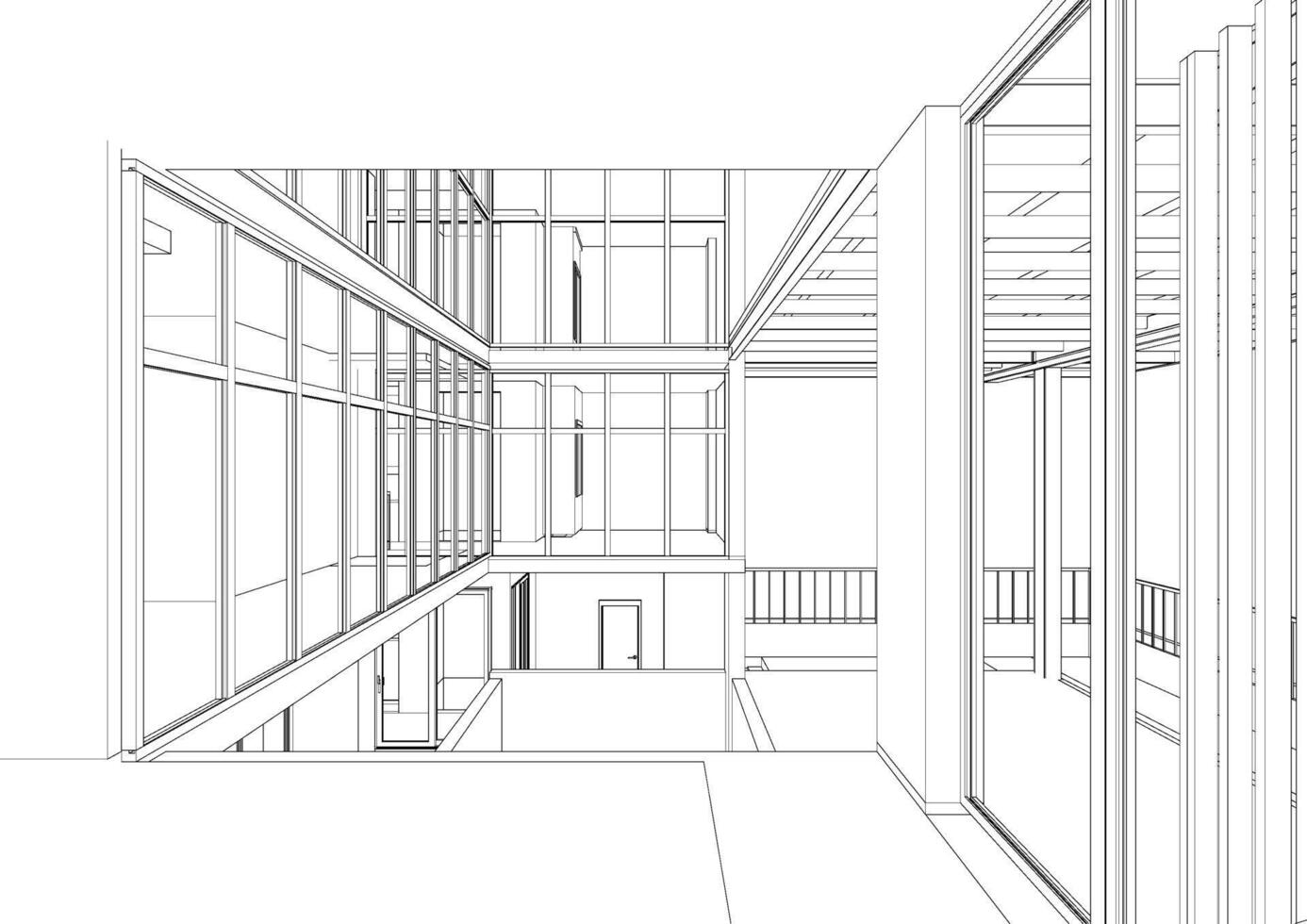 3D illustration of building project vector