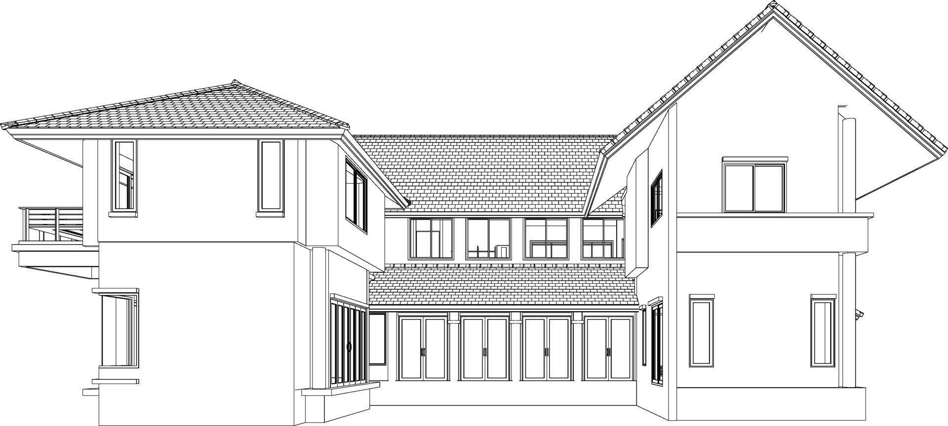 3D illustration of residential project vector