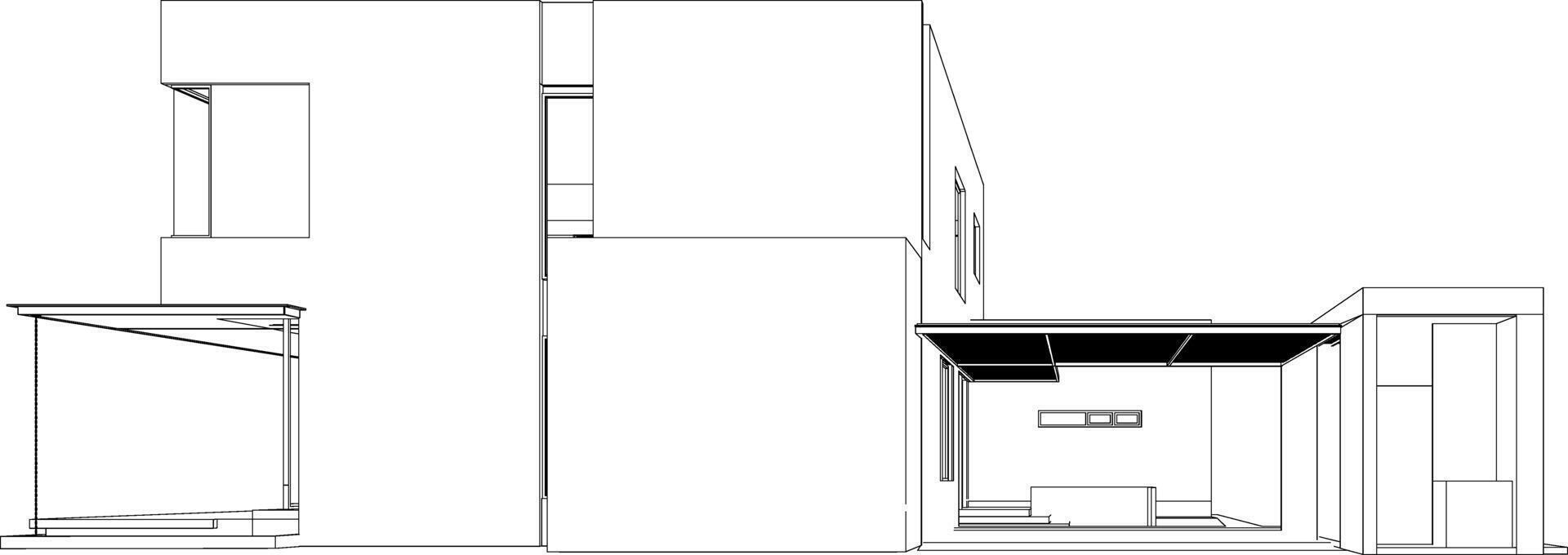 3D illustration of residential project vector