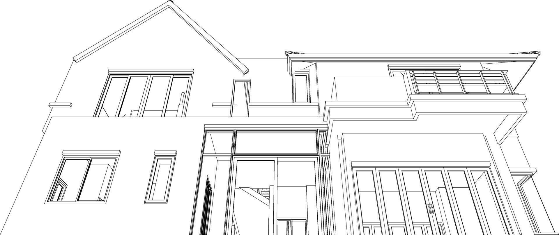 3D illustration of residential project vector