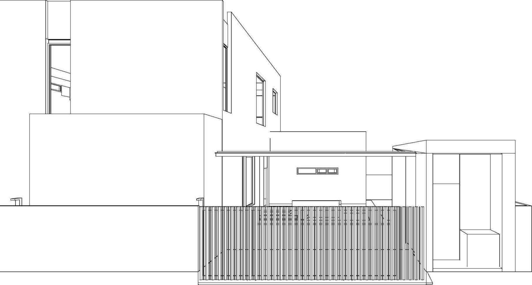 3D illustration of residential project vector