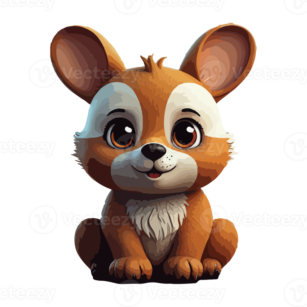 cute animal cartoon 3D animated illustration design images png