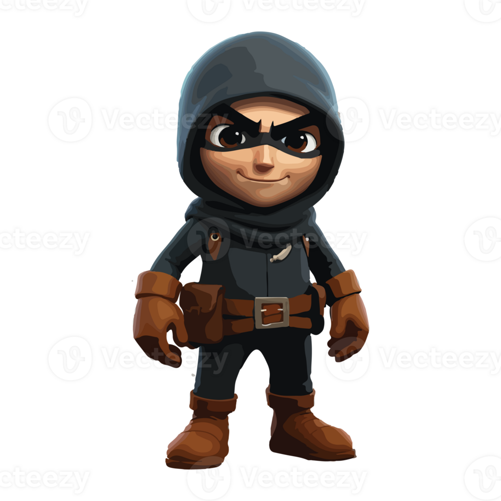 cartoon animated illustration design of robber characters png