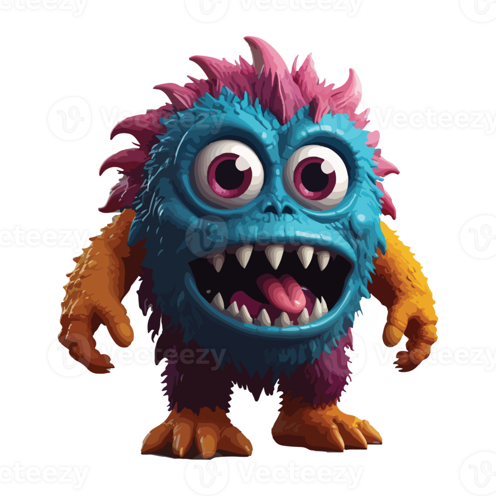 design for animated illustrations of cartoon monster characters png