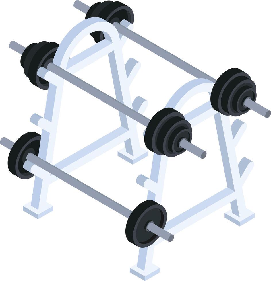 Weight Rack with Barbells vector