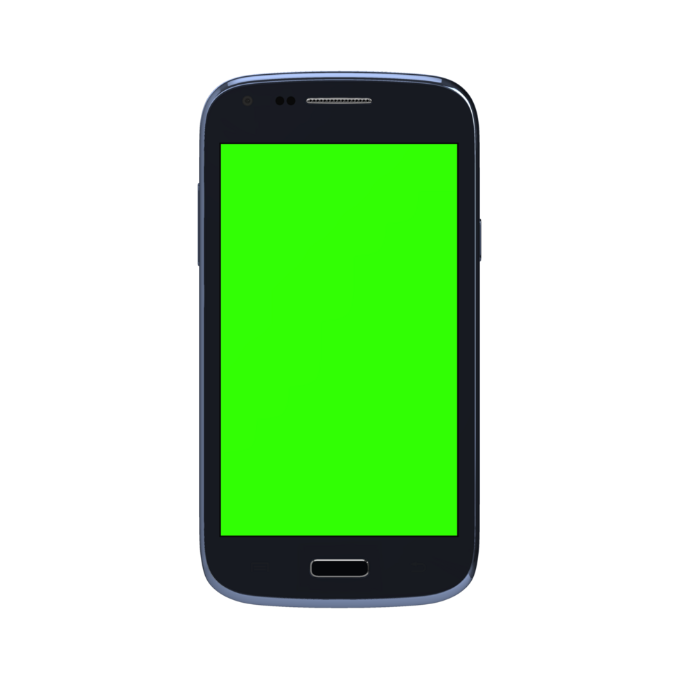 Old style phone display greenscreen black png