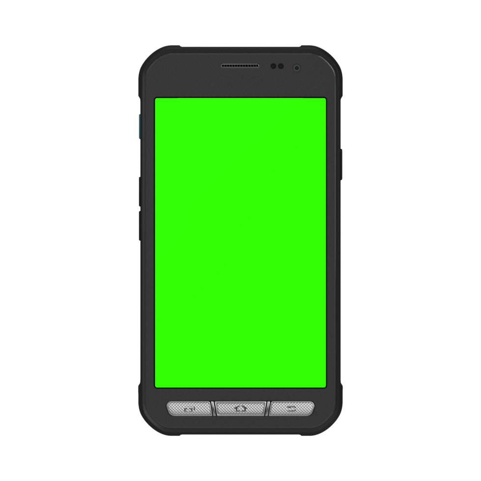 Stylish old phone front view greenscreen png