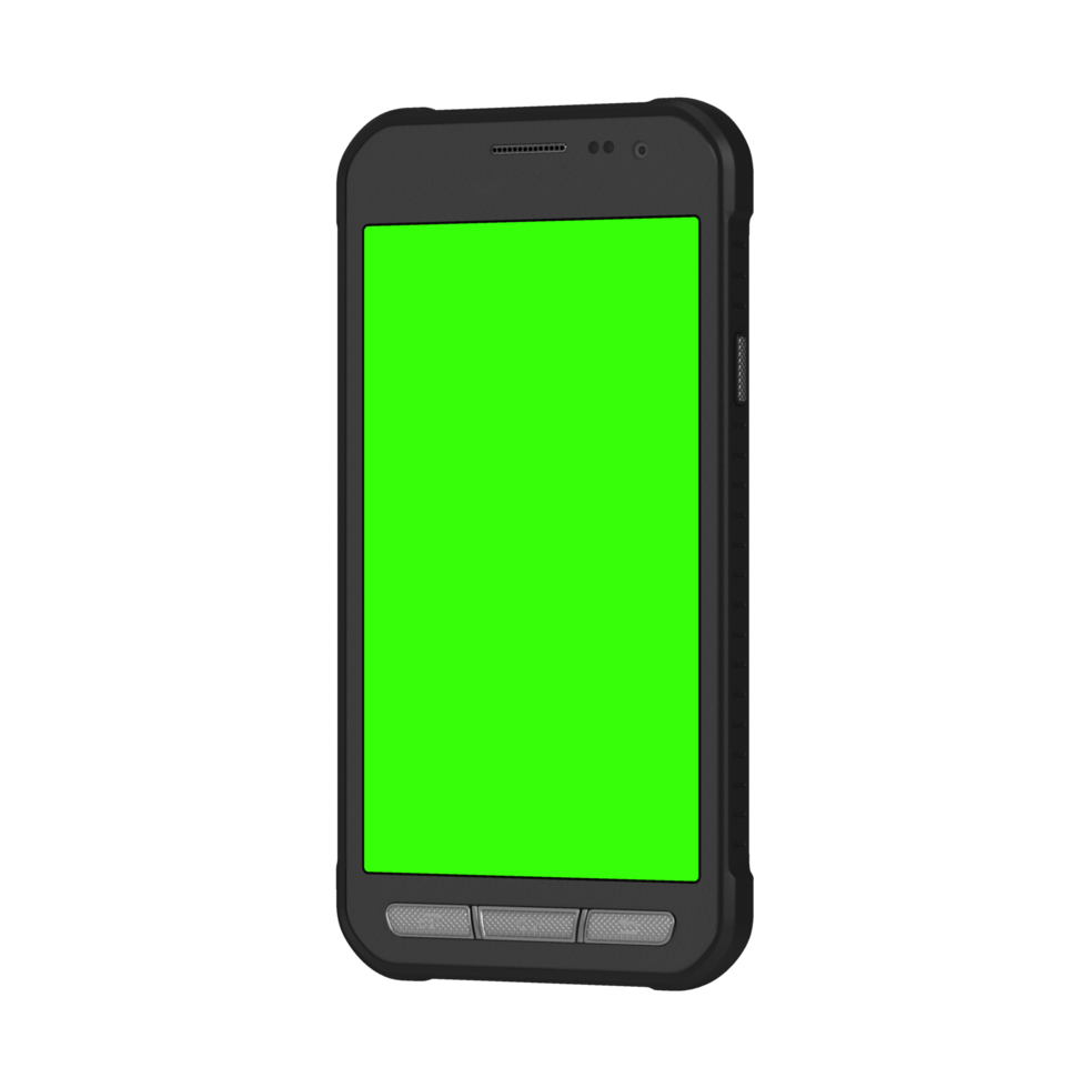 Stylish old phone left view greenscreen png