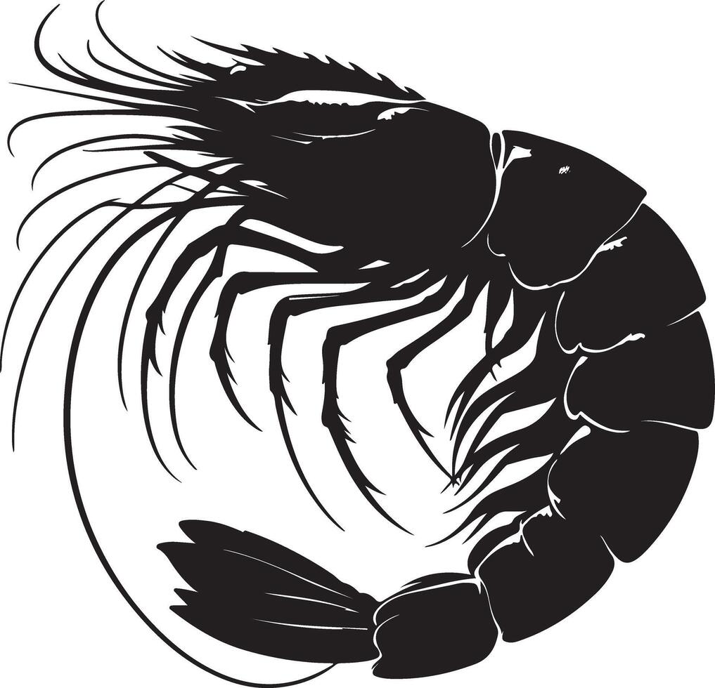 Shrimp silhouette design white background vector
