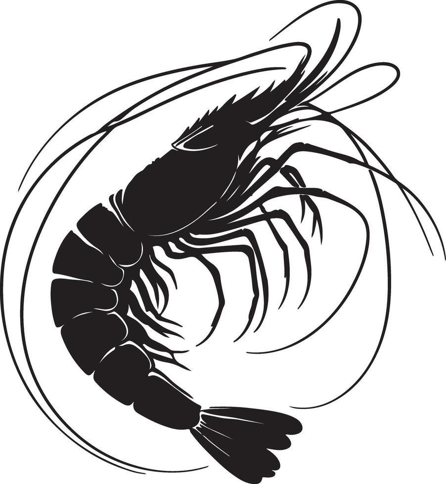 Shrimp silhouette design white background vector