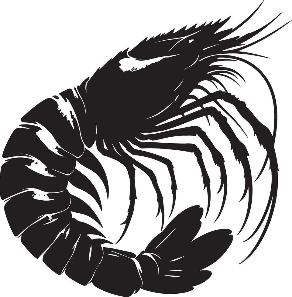 Shrimp silhouette design white background vector