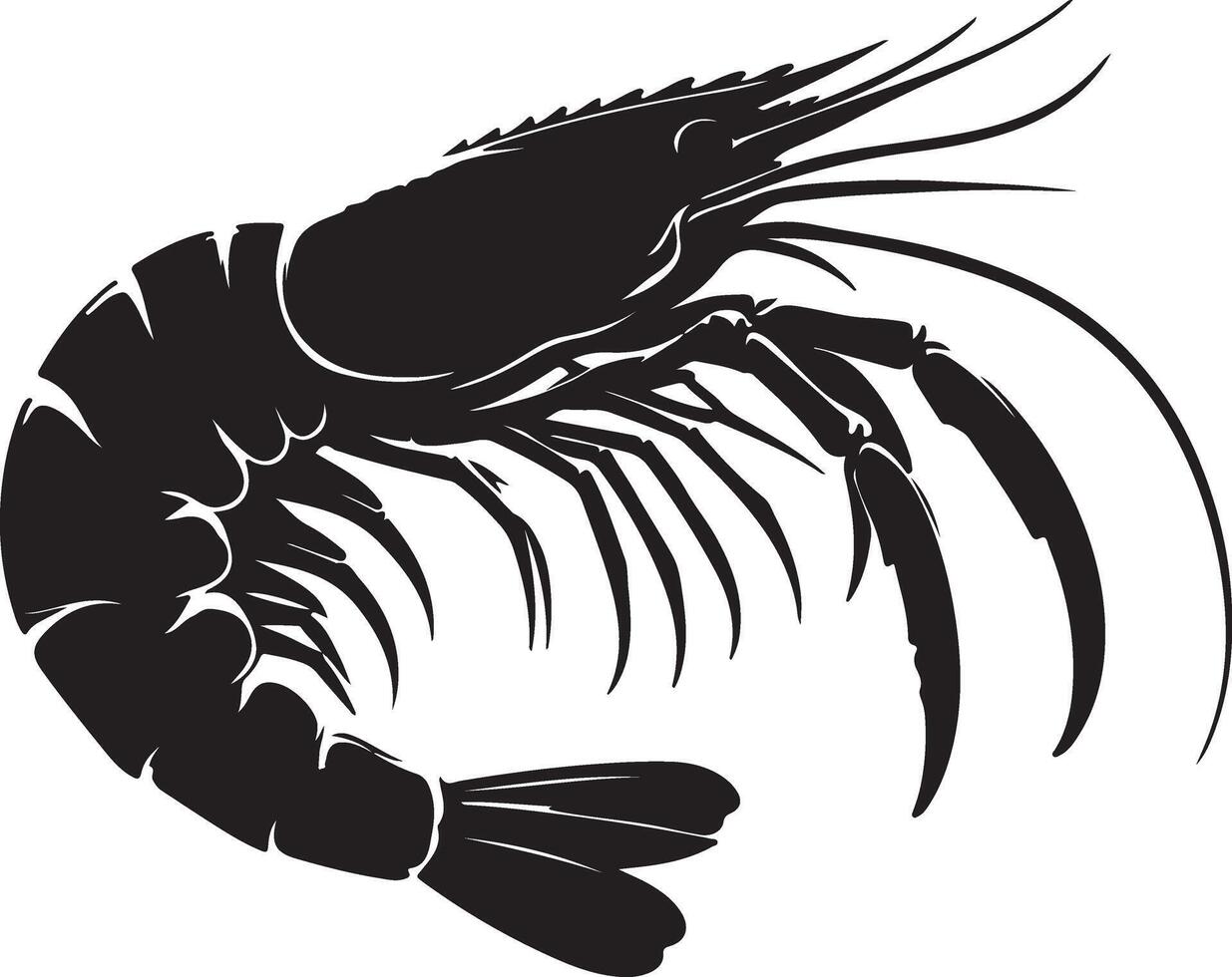 Shrimp silhouette design white background vector