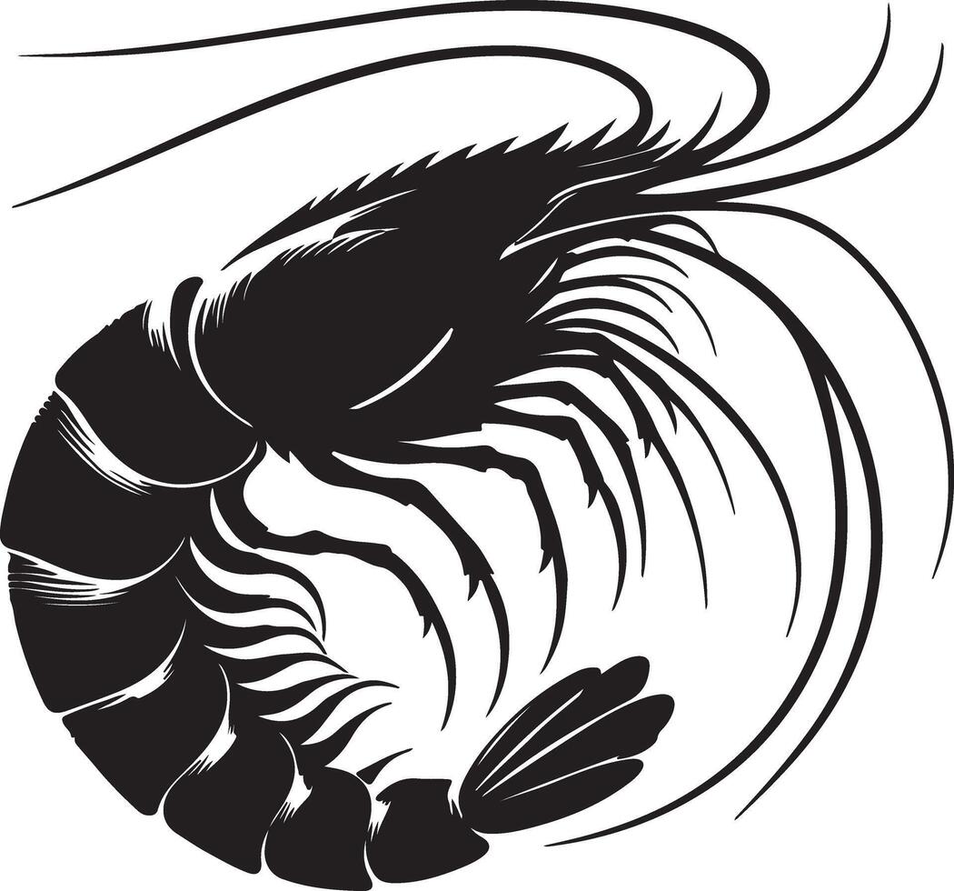 Shrimp silhouette design white background vector