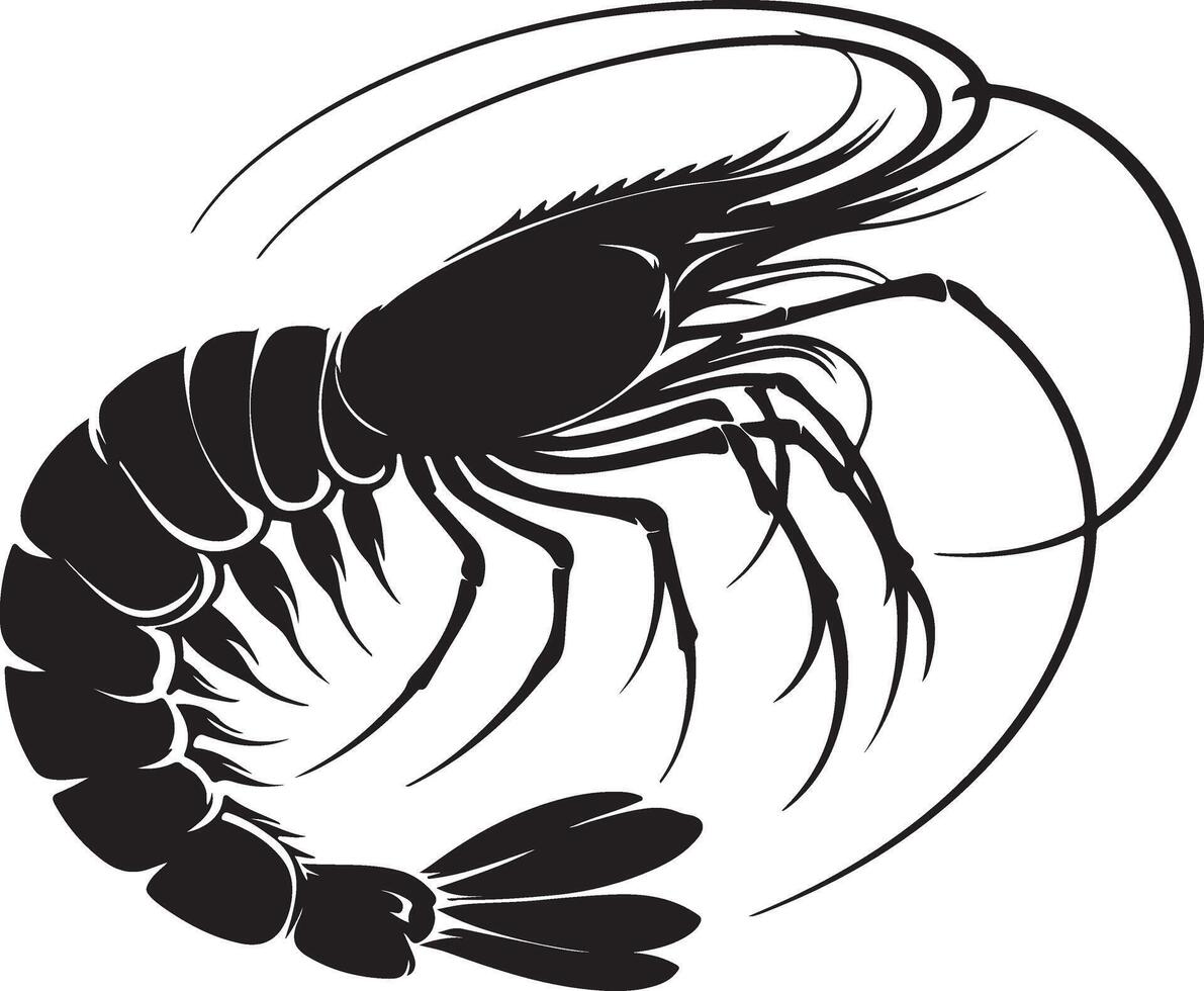 Shrimp silhouette design white background vector