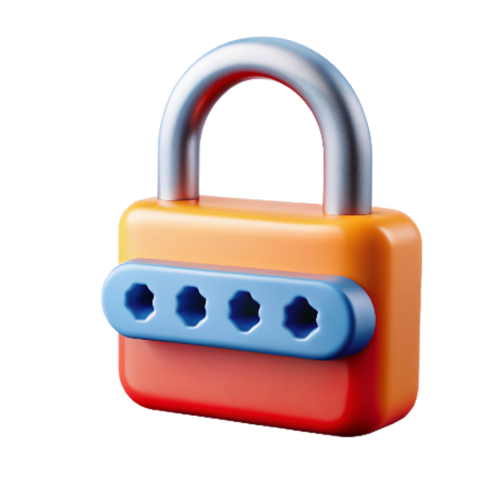 Padlock with Password 3d Icon png