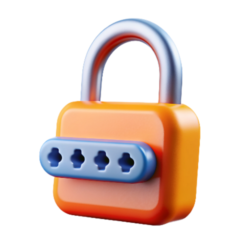 Padlock with Password 3d Item png