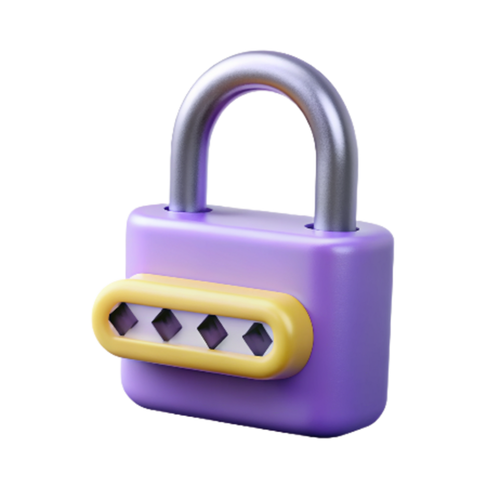 Padlock with Password 3d Object png