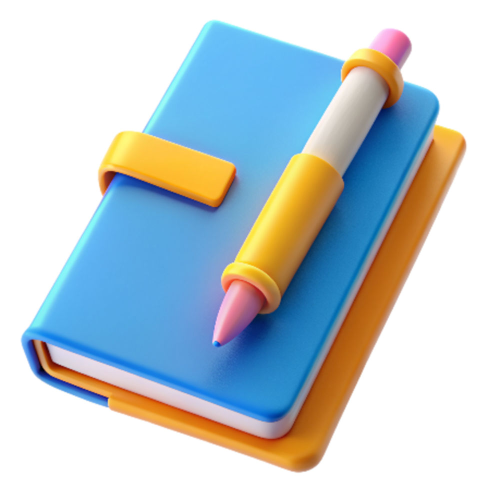 Book with Pen 3d Item png