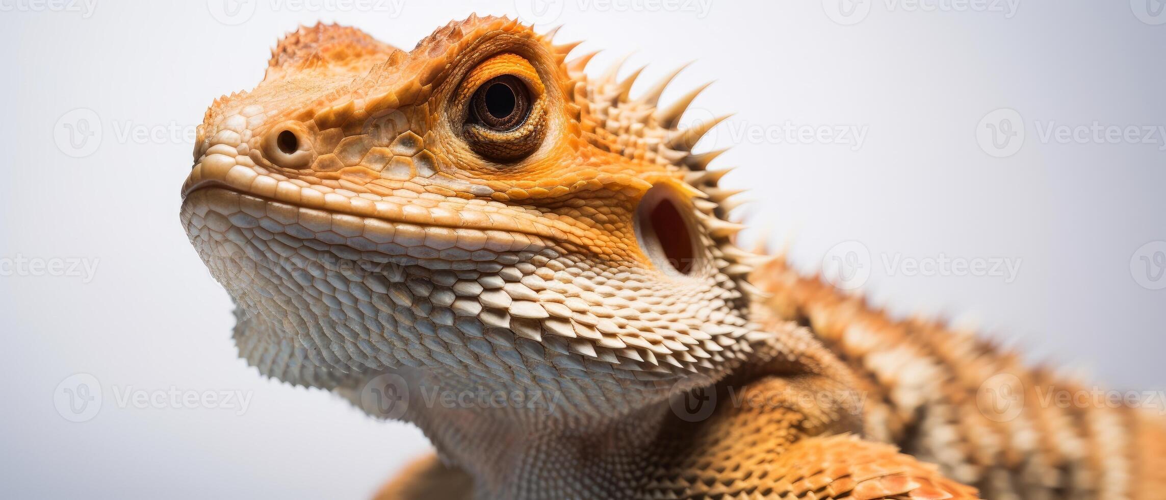 Bearded Dragon white background. . photo